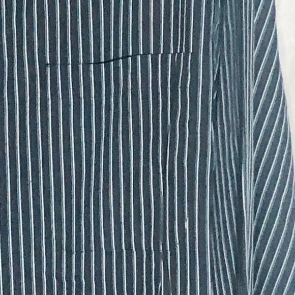 Roundtree & Yorke button down shirt striped collar long sleeve black green READ - Picture 4 of 10